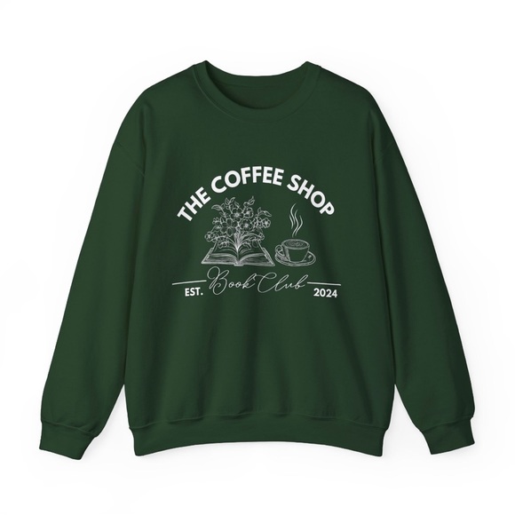 Coffee Shop Book Club Sweatshirt Coffee Book Lover Sweatshirt - Picture 4 of 9